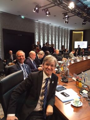 Statssekretær Paul Chaffey (H) i Kommunal- og moderniseringsdepartementet (KMD) ledet den norske delegasjonen under denne ukens ministermøte, der G20-landene for første gang hadde digitalisering som eget tema. <i>Foto: KMD</i>