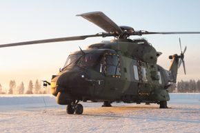 Patria har bygget 29 slike NH90 og overtar nå vedlikeholdet av 14 norske maskiner. <i>Foto: Patria</i>