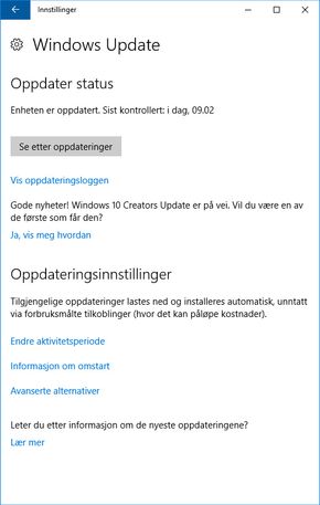 Microsoft anbefaler ikke at du gjør det, men opplyser likevel gladelig at man nå kan laste ned og installere Creators Update til Windows 10 manuelt. <i>Foto: Skjermbilde</i>