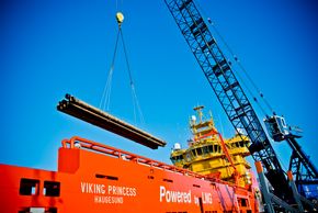 Viking Princess er leid ut til oljeselskapet Chevron, som får gevinst i form av drivstoffbesparelser. <i>Foto: Eidesvik Shipping</i>