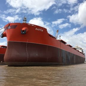 Bulkskipet «Baffin» er bygget i Kina i 2016 og er på 80.500 dødvekttonn. <i>Foto: Torvald Klaveness</i>