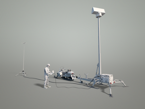 Giraffe 1X-radar kan for eksempel transporteres med snøskuter.  <i>Illustrasjon: Eker Design, copyright Saab</i>