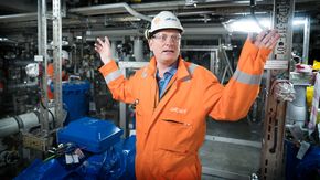 Bjørn Pedersen er byggeleder for drillingmodulen som Aibel bygger i Haugesund. <i>Foto: Eirik Helland Urke</i>