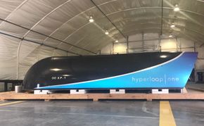 Testkapselen XP-1 skal testes i Hyperloop Ones anlegg i Nevada. <i>Foto: Hyperloop One</i>