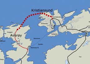 Den 5,7 km lange Atlanterhavstunnelen erstattet ferge Kristiansund-Bremsnes. <i>Bilde:  Statens vegvesen (ill.)</i>