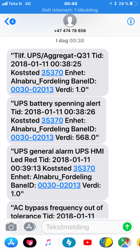 Når systemet oppdager en feil sendes det automatisk ut sms-varsling til vakthavende i Bane nor. <i>Foto:  Bane Nor</i>