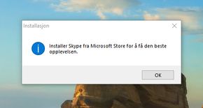 Dialogboks som vises når man forsøker å installere Skype for Windows versjon 8.1x i Windows 10. <i>Skjermbilde: digi.no</i>