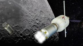 Slik forestiller man seg at det kan se ut når Bigelow får en rommodul i kretsløp rundt Månen. <i>Foto:  Bigelow Aerospace Space Station</i>