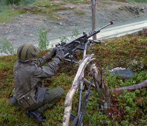 12,7 mm mitraljøse en gang rundt 1977. <i>Bilde: Forsvaret</i>