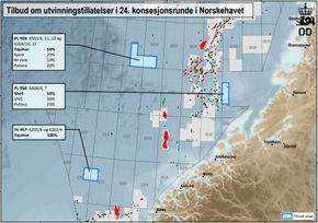 Det er sendt ut tilbud om tre nye utvinningstillatelser i Norskehavet. <i>Foto:  OED</i>