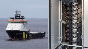 Rolls-Royce skal levere batteripakker på 896 kWh til to Golden Energy Offshore-skip. Skipene, som er bygget i 2014, er chartret til arbeid for Aker BP til 2029. <i>Foto:  Øystein Klakegg/Rolls-Royce</i>