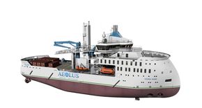 Skipet som Ulsteinvik lager konseptdesign til blir en videreføring av deres SX195-design, med skrogformene X-Bow og X-Stern. <i>Illustrasjon:  Ulstein Design & Solutions</i>