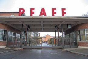 Dagens inngangsparti er ikke særlig innbydene. Snart ønsker Kaiserslautern at den nye bydelen Pfaff skal ønske velkommen med helt andre kvaliteter enn tidligere. Foto: Fraunhofer ISE <i>Foto:  Fraunhofer ISE</i>