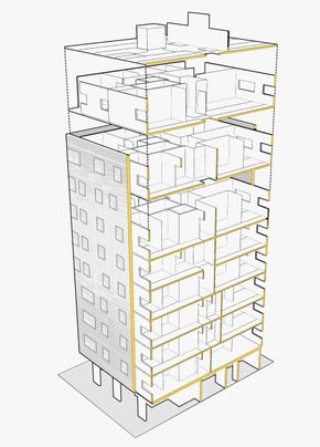 Murray Grove er konstruert som en bikube, ifølge arkitekten. <i>Illustrasjon:  Julen Perez</i>