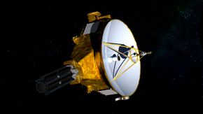 En NASA-illustrasjon viser romsonden New Horizons, som første nyttårsdag besøker det fjerntliggende objektet Ultima Thule. <i>Illustrasjon:  NASA/JHUAPL/SwRI/AP/NTB Scanpix</i>