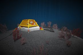 LoVe Ocean Observatory: Metas har i flere år samarbeidet med Equinor og Havforskningsinstituttet om å videreutvikle undervannsobservatoriet for kartlegging av havstrøm, fiskebiologi og koraller utenfor Hovden i Vesterålen. Bildet viser enheten X-Frame som har et utstyrt med en rekke sensorer og stereokamera for måling av koraller. <i>Ill:  Equinor/Metas</i>