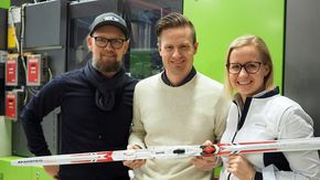 Øyvar Svendsen, Torstein Myklebostad og Maria Slinde Halvorsen i Rottefella-ledelsen. <i>Foto: Christian Sømme</i>