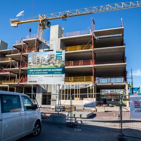 Etter mange år med planlegging er første byggetrinn i Horten Havneby i gang. <i>Foto:  Knut Bjørheim</i>