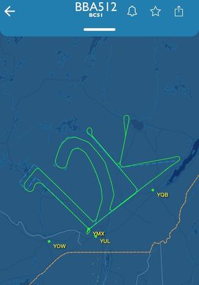 Testflygerne lekte seg litt i luftrommet over Montreal før leveranse nummer tolv tusen (12K).