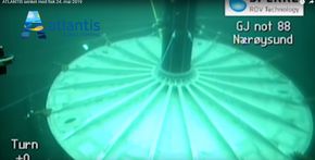 Slik ser luftlommen ut under vann. <i>Foto:  Atlantis/skjermdump Youtube</i>