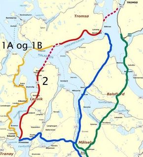 Noen av de fire veiene som er skissert i den såkalte regionutvidelsen, vil mer enn halvere reisetiden mellom Midt-Troms og Tromsø. <i>Ill:  Statens vegvesen</i>