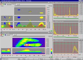 Data-analyse: Skjermbildet viser P-scan-systemet som er utviklet av Force Technology for automatisk, mekanisk eller manuell ultrasonisk undersøkelse av sveisesøm og materiale. Tilsvarende system brukes også innen offshoreindustri, raffinerier, kraftanlegg og skipsbygging. <i>Foto: Force Technology</i>