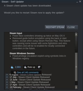 Den 13. august sendte Valve ut en patch til sårbarheten, som opprinnelig ble forsøkt rapportert inn den 15. juni.