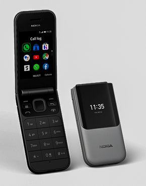 Musling: Den klassiske muslingtelefonen, Nokia 2720 Flip, er tilbake med sikkerhetsfunksjoner og skjerm på begge sider. Til under tusenlappen. <i>Foto: Nokia</i>