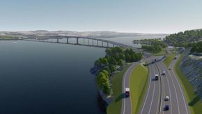 Byggingen av den nye E6-brua over Mjøsa skal starte i 2021, og være ferdig i 2025, om planene holder. <i>Ill:  Nye Veier</i>