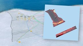 Visualisering av seismikk som er fanget opp av PRM-sensorene som er grøftet ned på havbunnen. <i>Bilde:  Equinor</i>