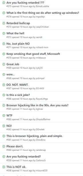 Noen av reaksjonene på at Office 365 ProPlus skal tvangsinstallere en Bing-utvidelse i Chrome. <i>Skjermbilde: digi.no</i>