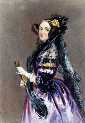 Augusta Ada King, Countess of Lovelace, 1815–52, var en engelsk matematiker. Hun regnes som den første som så at en mekanisk computer hadde muligheter ut over ren kalkulasjon. Lovelace var også den første som utarbeidet en algoritme som kunne brukes. <i>Illustrasjon: Alfred Edward Chalon/Wikipedia</i>