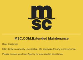Nettstedet til konteinerselskapet MSC har vært stengt i flere dager. <i>Skjermbilde: digi.no</i>