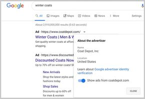 Google skal gjøre det mulig for nettleserbrukere å se hvem som faktisk står bak annonser som leveres gjennom selskapets annonsetjenester. <i>Illustrasjon: Google</i>