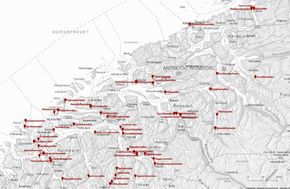 Kart over tunnelene som inngår i kontrakten. <i>Illustrasjon:  Møre og Romsdal fylkeskommune</i>