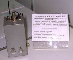 Aviaconversia: Støysender mot GPS-signaler, utstilt i Moskva i september 1997.