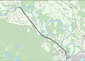 Kart over strekningen for den nye gang- og sykkelveien. <i>Illustrasjon:  Statens vegvesen</i>