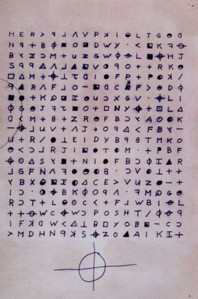 Z340, det siste kryptogrammet som Zodiac-morderen sendte til en avisredaksjon. Dette ble først løst i desember 2020. <i>Foto:  <a href="https</i>