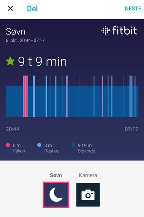 Snork: I appen kan du se hvordan du har sovet. Denne målingen er vi ikke helt enig i. <i>Foto:  Odd Richard Valmot</i>