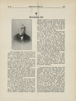 Oluf Nicolai Roll fikk en fyldig nekrolog i Teknisk Ukeblad 15. november 1906.