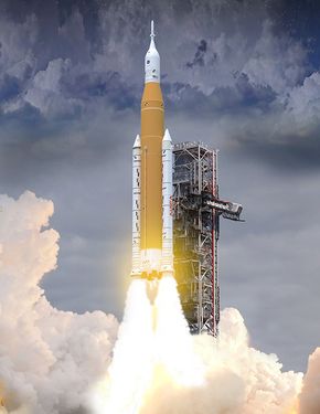 SLS - raketten som skal skyte opp alt som skal til Gateway og månen. <i>Foto: NASA</i>
