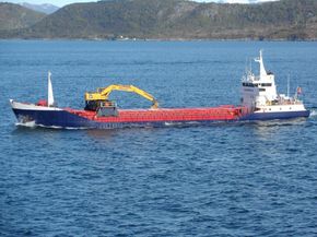 MS Bjugnfjord tilhører rederiet Fosenfrakt. Det 65 meter lange og 10,5 meter brede skipet sank natt til fredag 21.januar. Torsdag kveld fikk det kraftig slagside. <i>Foto:  Fosenfrakt</i>