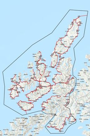 Kart over kontraktsområdet. <i>Illustrasjon:  Nordland fylkeskommune</i>