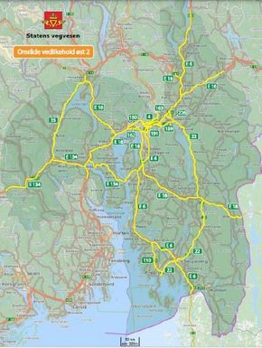Kartet viser området som avtalen gjelder for. <i>Illustrasjon:  Statens vegvesen</i>