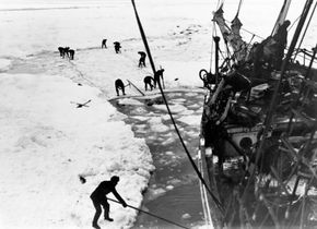 Skipet frøs fast i isen i 1915. <i>Foto:  Endurance22</i>