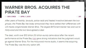 Warner Bros kjøper Pirate Bay? <i>Foto:  Faksimile</i>