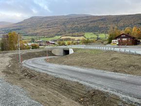 Del av gang- og sykkelveien og kulverten. <i>Foto:  Statens vegvesen</i>