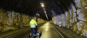 Resultatene fra skanningen gir sikkerhetskontrollørene en 3D-modell av tunnelen. <i>Foto:  Rogaland fylkeskommune</i>