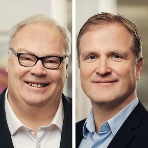Administrerende direktør Bård Folke Fredriksen og advokat Lars Grøndal i NBBL. <i>Foto:  Nadia Frantsen</i>