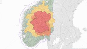 I kommunene Nannestad, Hurdal, Eidsvoll, Ullensaker og Nes er farevarselet for jordskred oppjustert til rødt nivå. Foto: <i>Illustrasjon:  NVE / NTB</i>